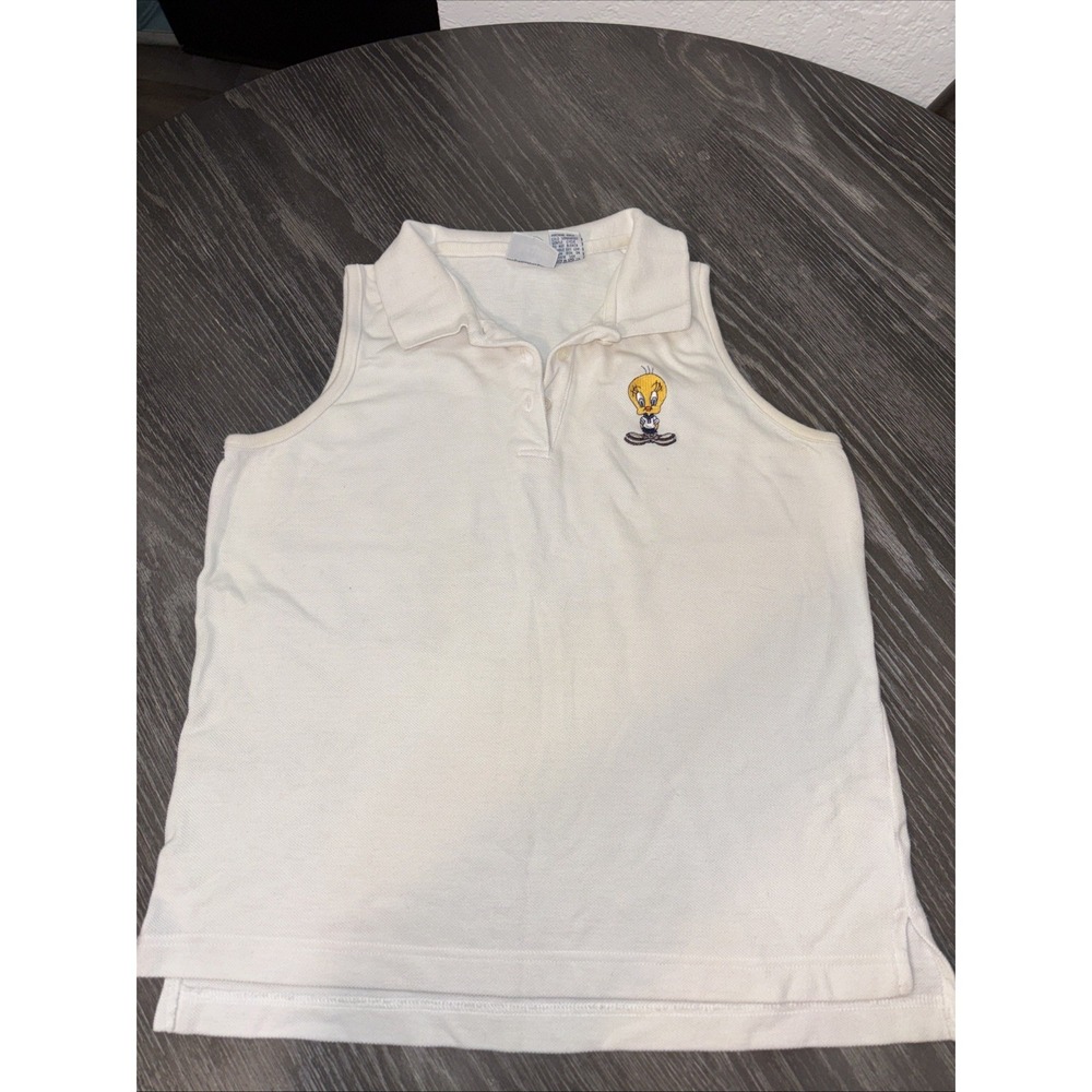 Vintage 1995 Warner Bros Tweety Bird Women's Golf Polo Tank Size Small